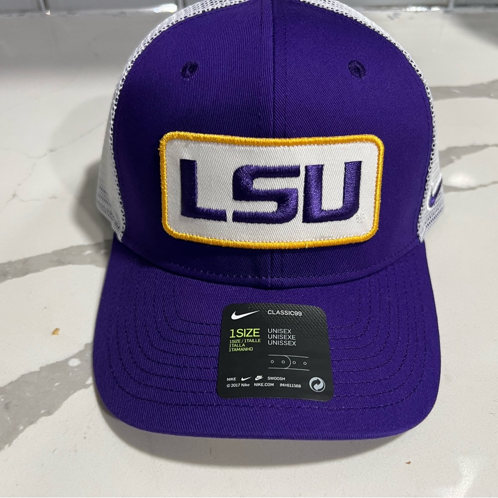 NWT LSU Tigers Nike Classic99 Adjustable Trucker Mesh Snapback Hat Cap Unisex